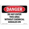Signmission OSHA Danger, Do Not Enter This Area W/O Goggles On, 5in X 3.5in Decal, 5" W, 3.5" H, Landscape OS-DS-D-35-L-1135 - alternate 1